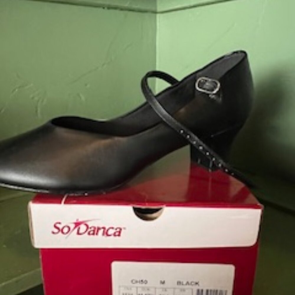 Celine - CH50 1.5" Heel Character Shoe with Leather Sole - Black